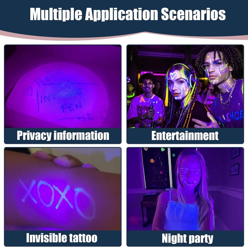 klumuke Invisible Ink Pens with UV Light, Magic Spy Pens with Mini UV LED Keychain Flashlights for Secret Messages, Disappearing Ink Pens with Black Light for Kids, Ideal for Parties and Gifts (9PCS) - Image 5